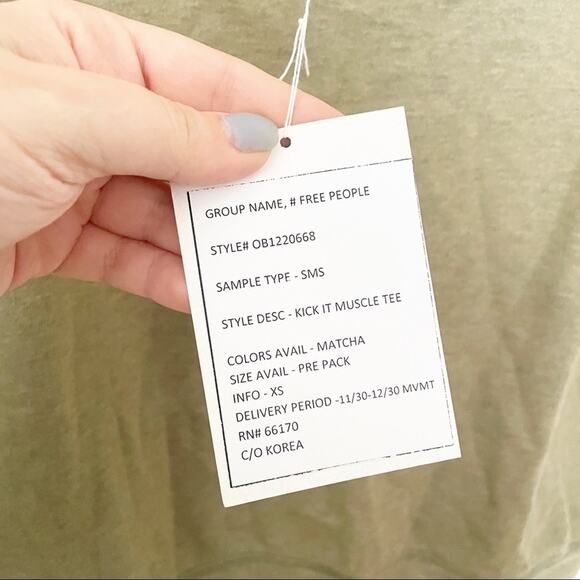 Free People Movement Kick It Muscle Tee Matcha NWT - Picture 4 of 6